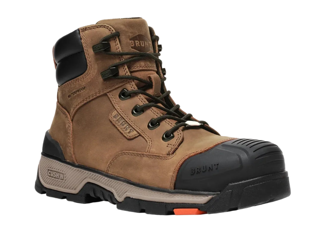 brunt perkins 6” waterproof comp toe boot men's | brown
