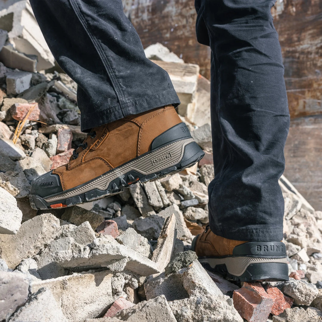 brunt perkins 6” waterproof comp toe boot men's | brown