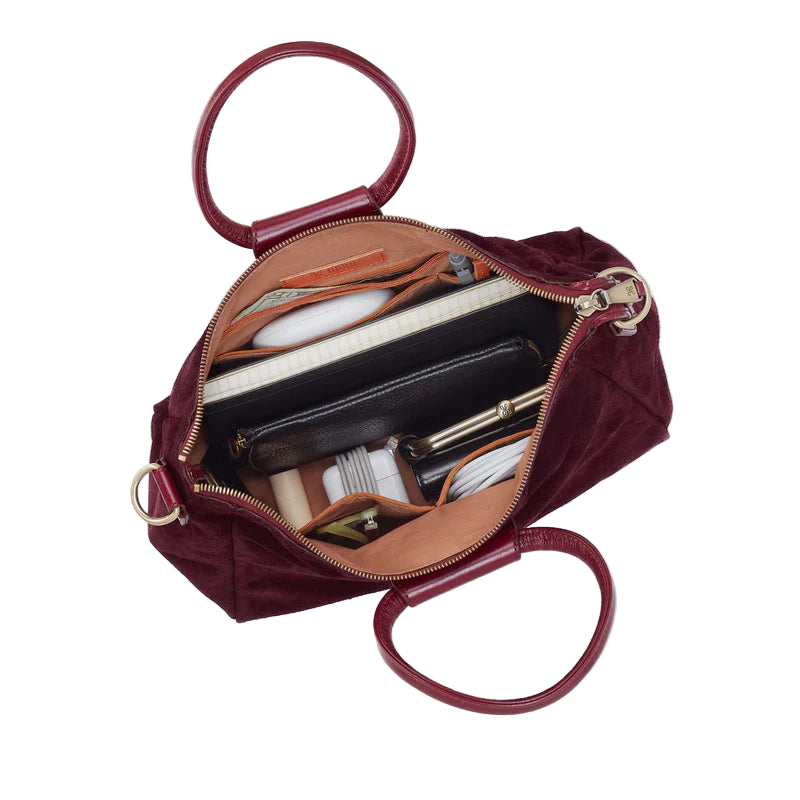 hobo sheila medium satchel women's | prairie garnet