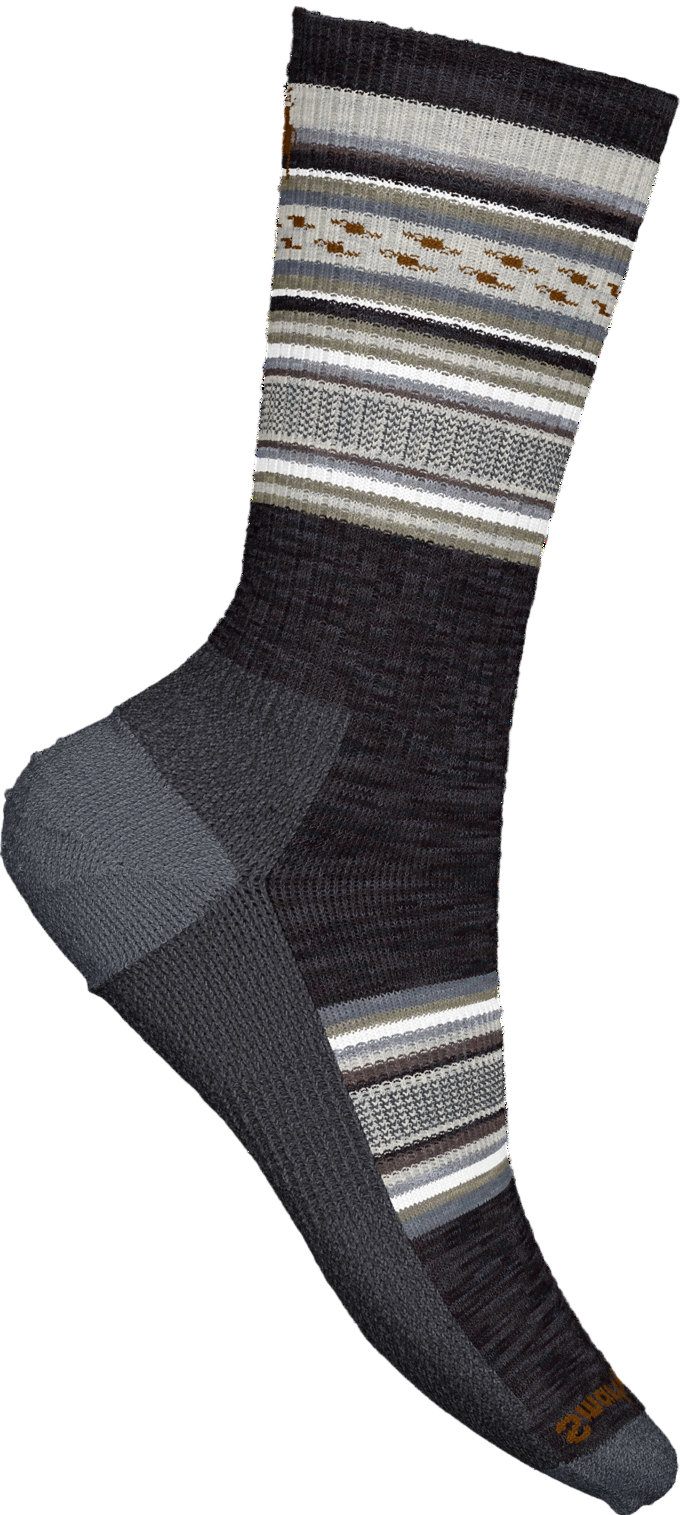 smartwool everyday regarita crew socks | charcoal-medium gray