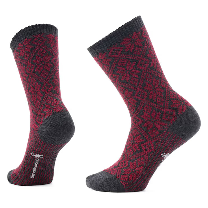 smartwool everyday cozy traditional snowflake | tibetan red
