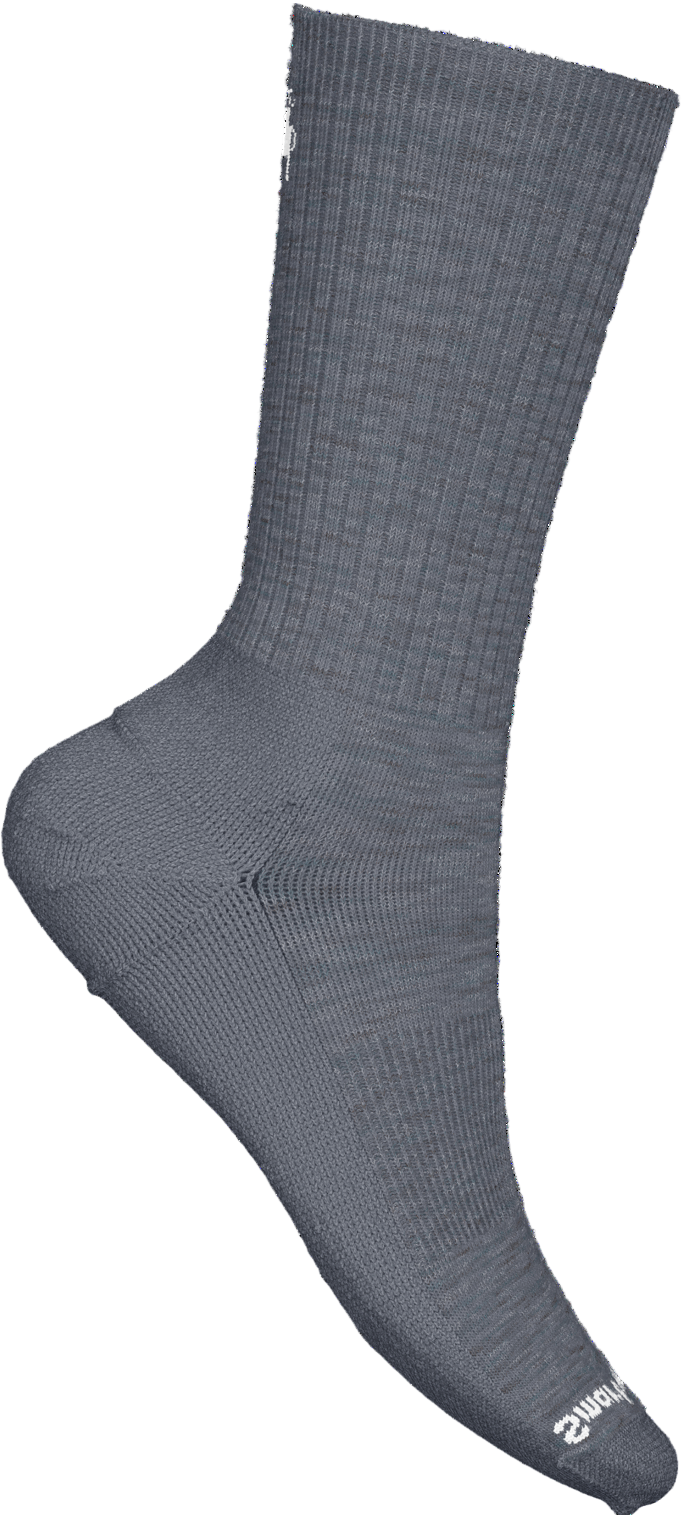 smartwool everyday solid rib crew socks | med gray