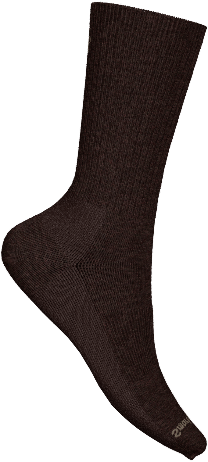smartwool everyday solid rib crew socks | chestnut