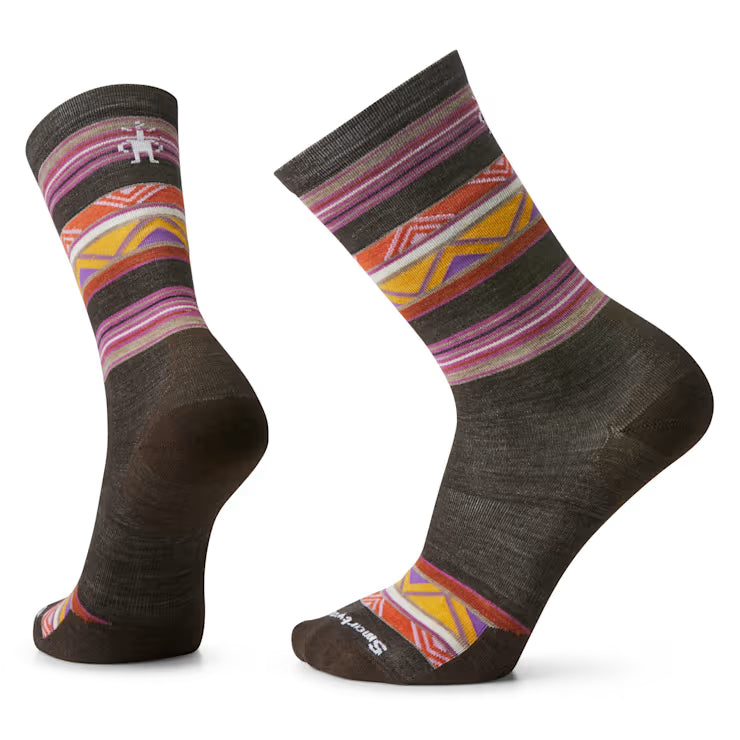 smartwool everyday zig zag valley crew socks | chestnut