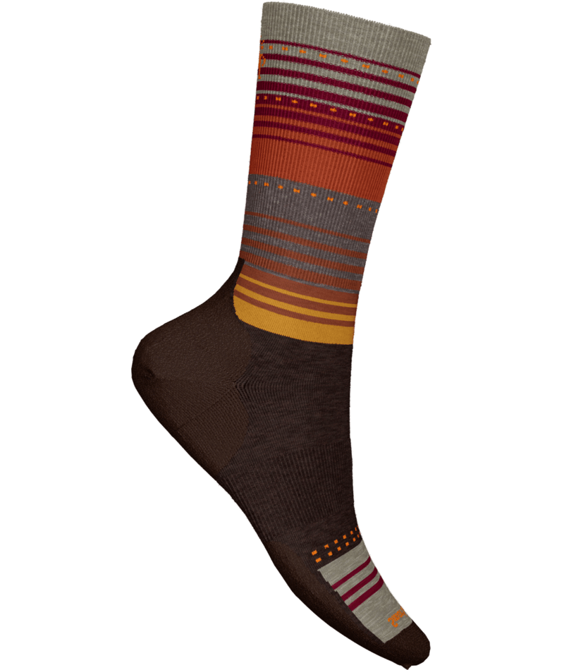 smartwool everyday stitch stripe crew socks | chestnut