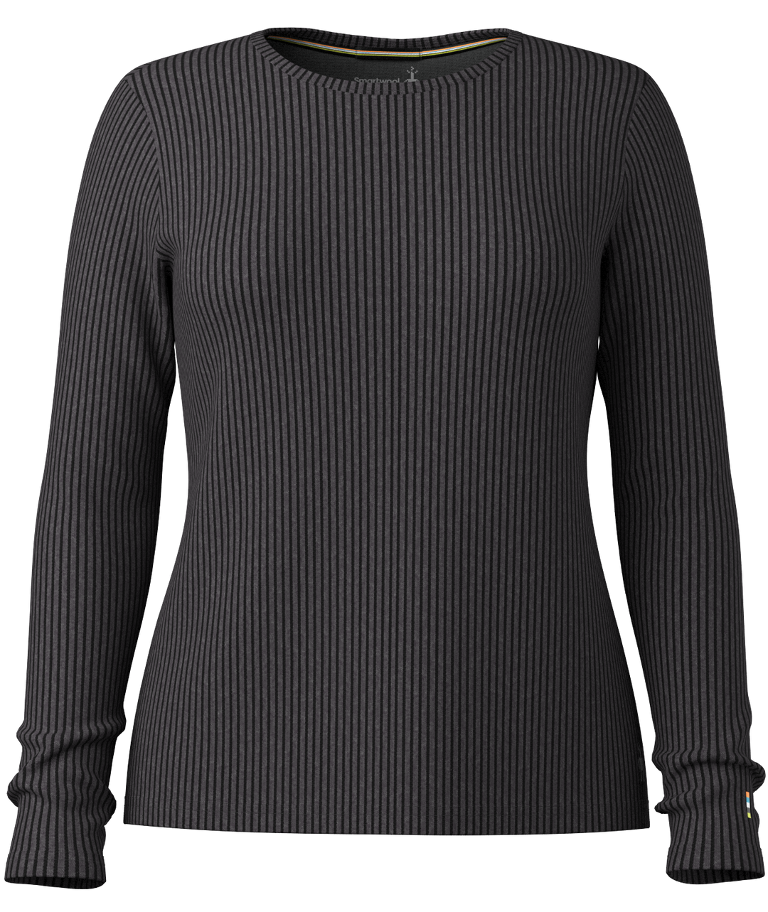 smartwool thermal merino rib crew women's | charcoal heather