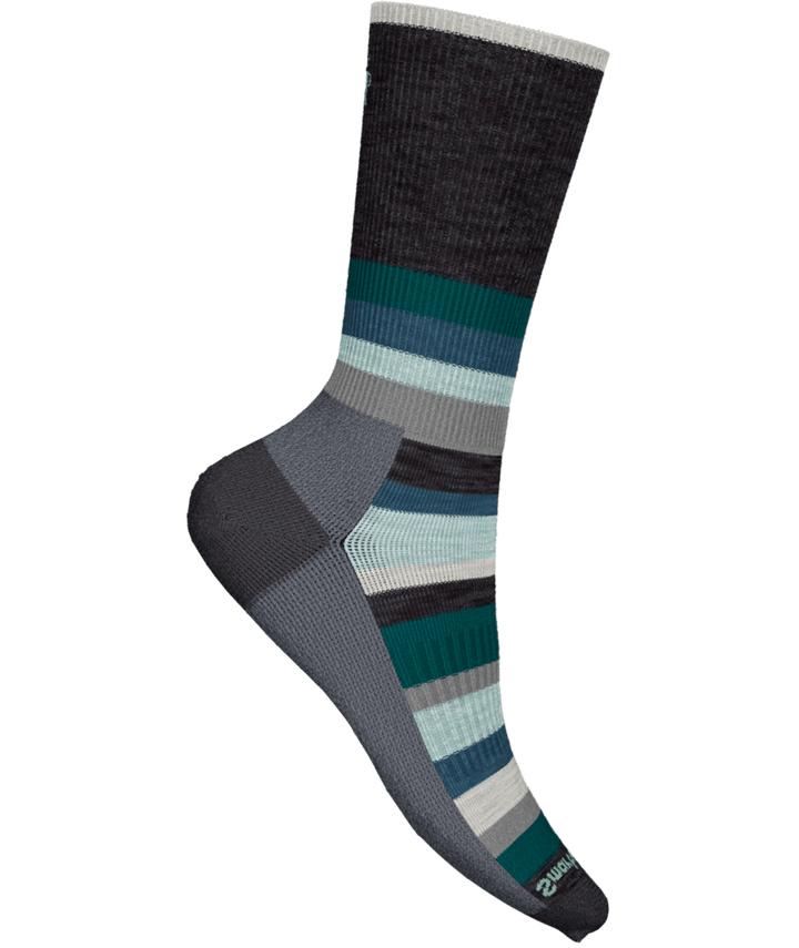 smartwool everyday multi-stripe crew socks | charcoal