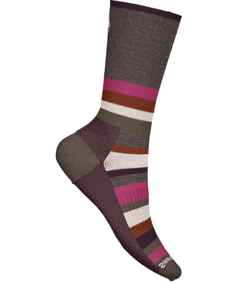 smartwool everyday multi-stripe crew socks | taupe