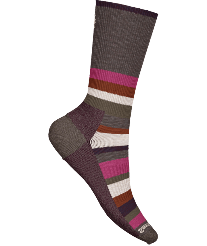 smartwool everyday multi-stripe crew socks | taupe