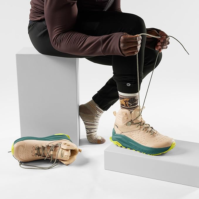 smartwool hike targeted cushion bear stripe mid crew socks | ash