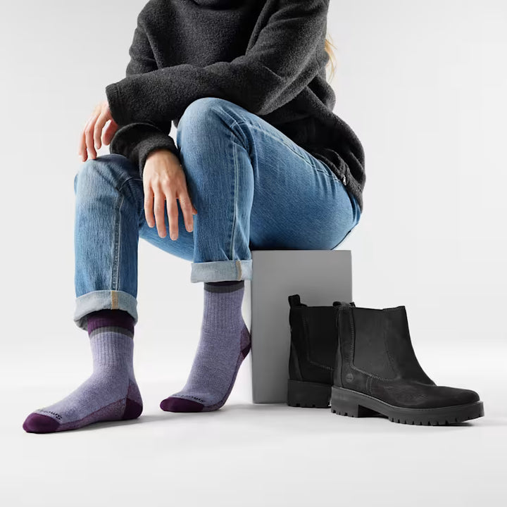 smartwool everyday cozy best friend crew socks | chalk violet