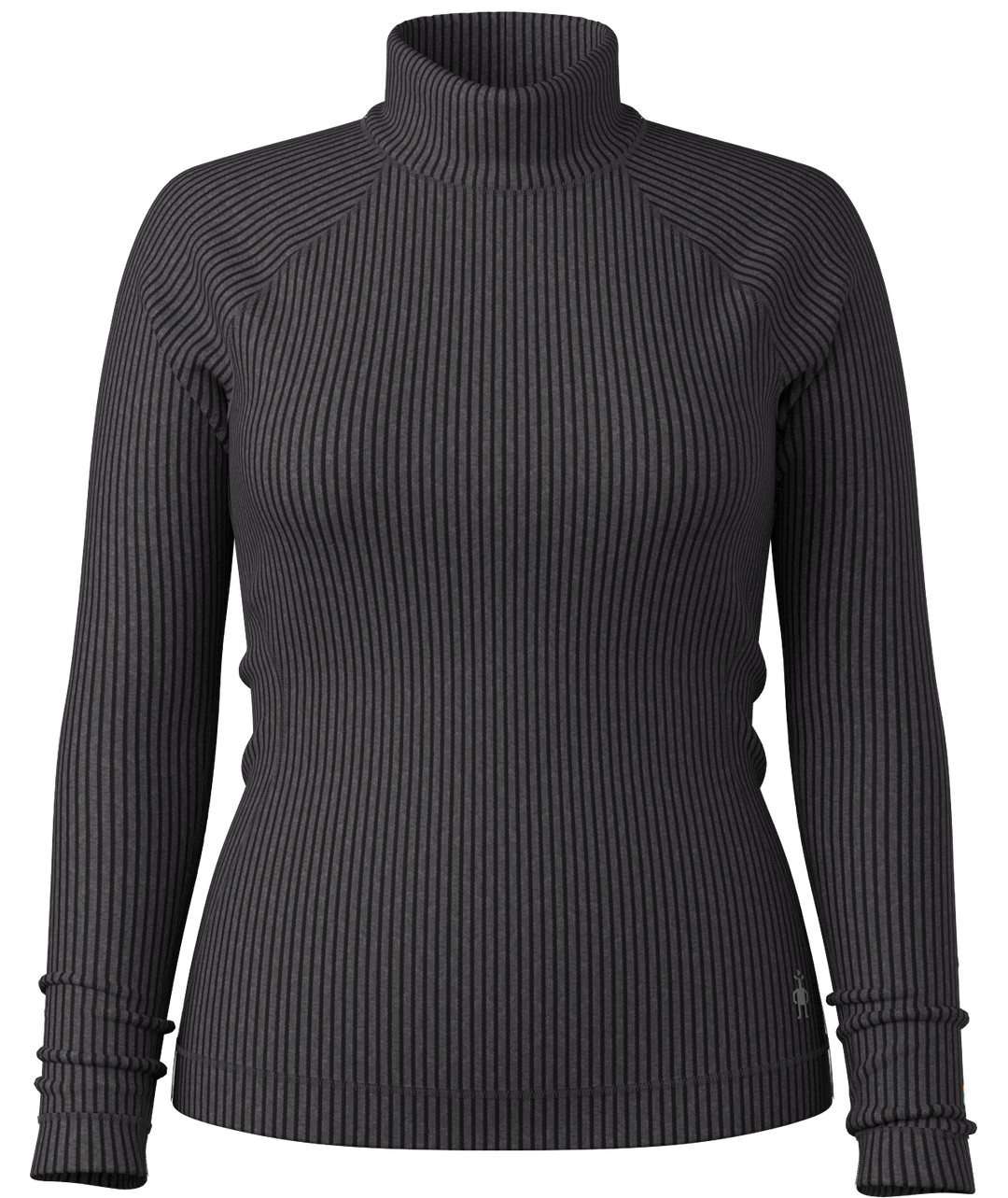 smartwool thermal merino rib turtleneck women's | charcoal heather