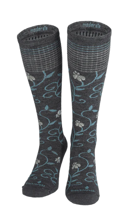 sockwell full sun moderate compression women's | charcoal