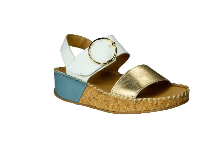solmar ferrara women's | wht/denim/gold