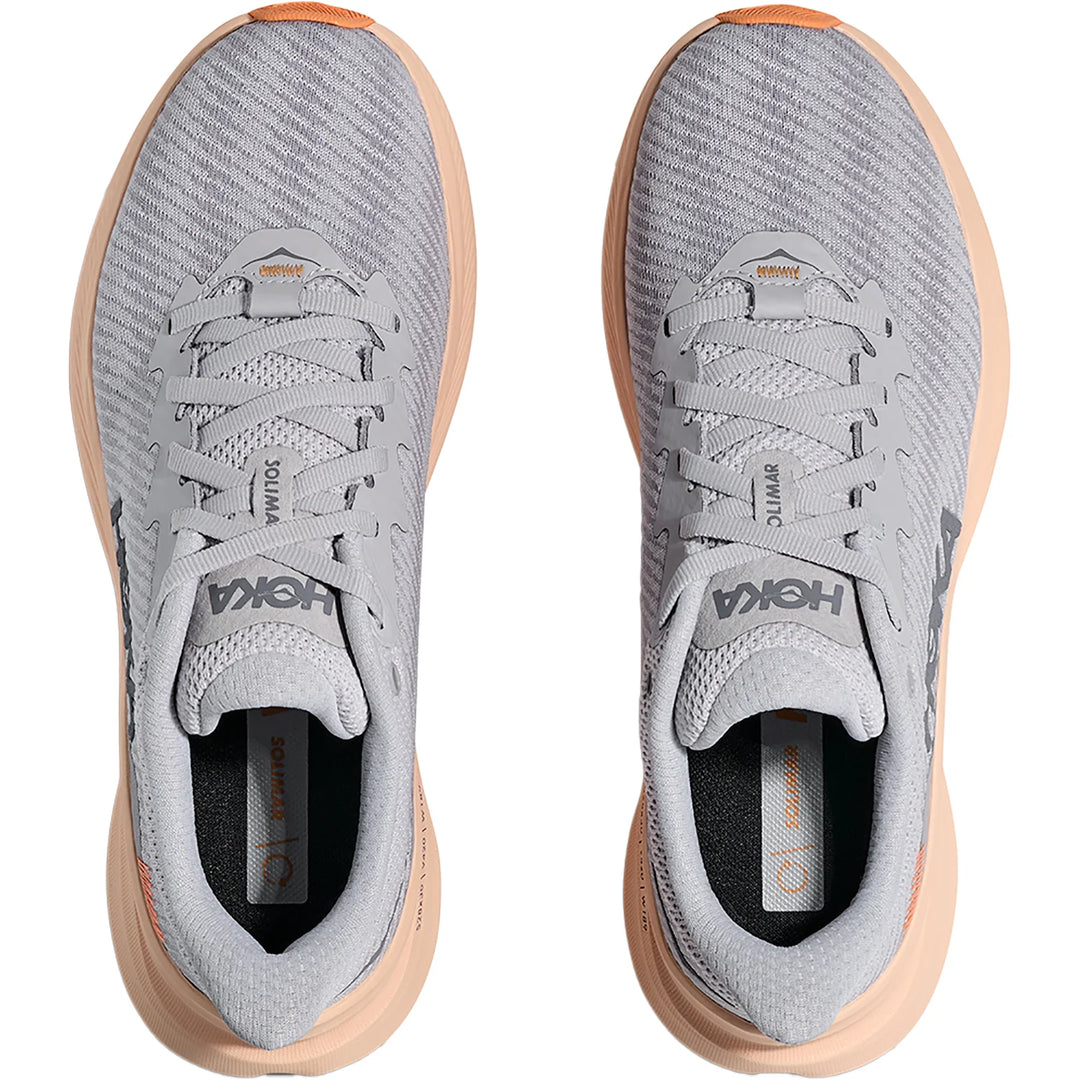 hoka solimar women's | cosmic grey / tangerine glow