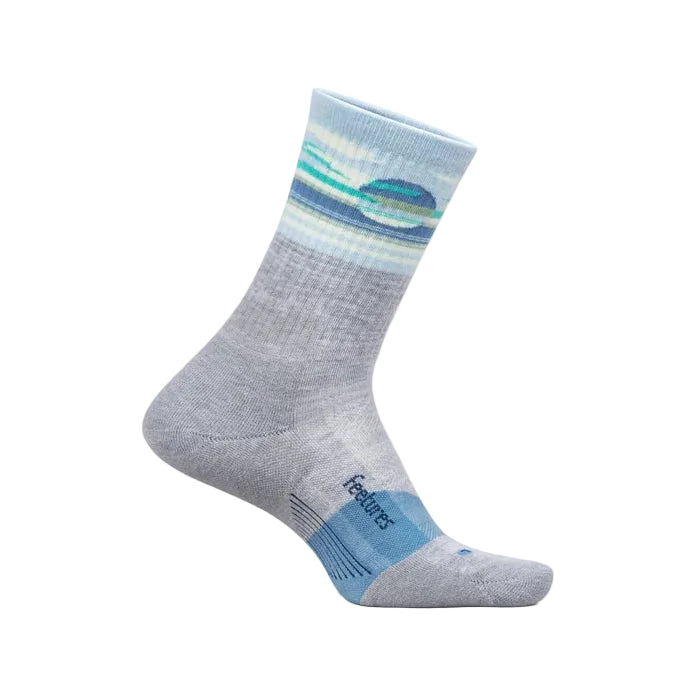 feetures trail max cushion mini crew sock | cloud veil blue