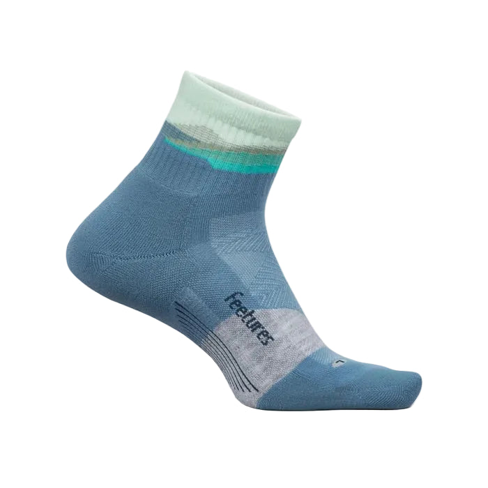 feetures trail max cushion quarter sock | tectonic blue