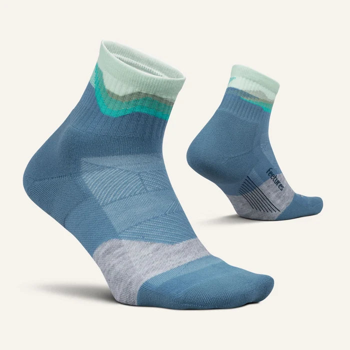 feetures trail max cushion quarter sock | tectonic blue