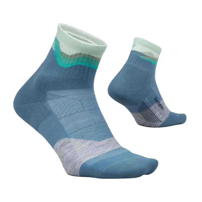 feetures trail max cushion quarter sock | tectonic blue