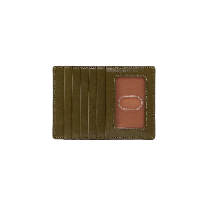 hobo euro slide card case women's | olive veil