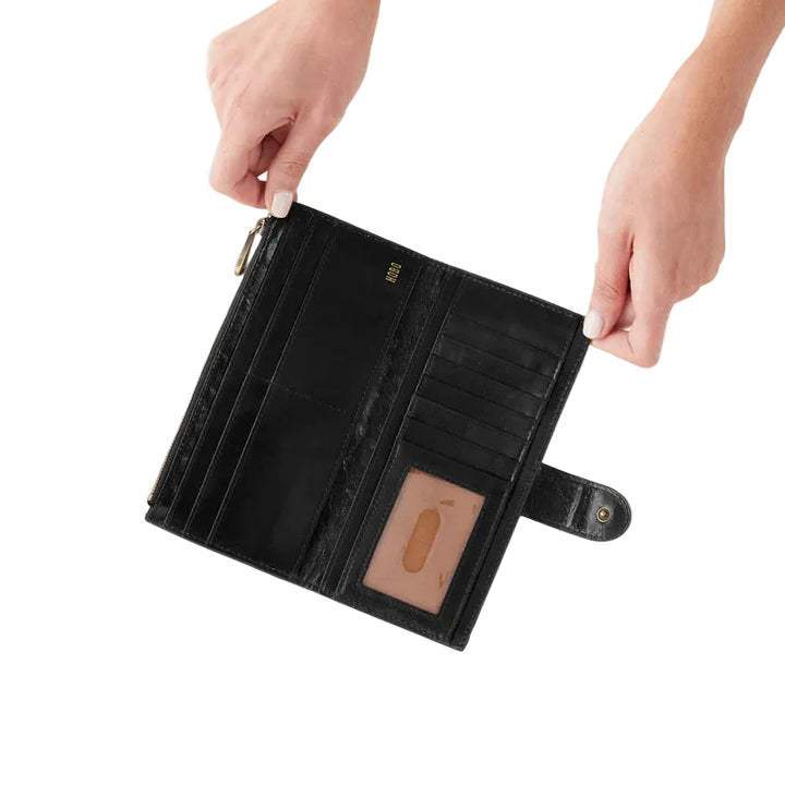 hobo dunn continental wallet women's | black