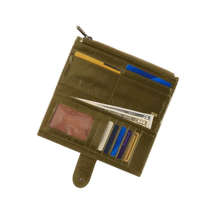 hobo dunn continental wallet women's | olive veil