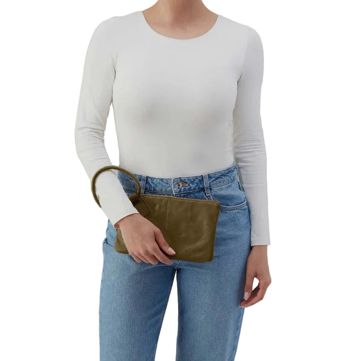 hobo sable wristlet women's | olive veil