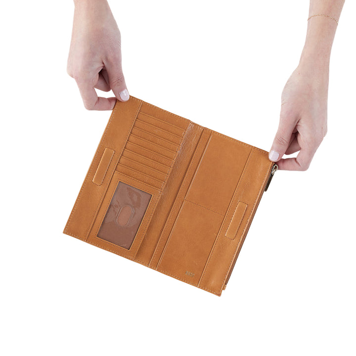 hobo jill large bifold wallet women's | natural