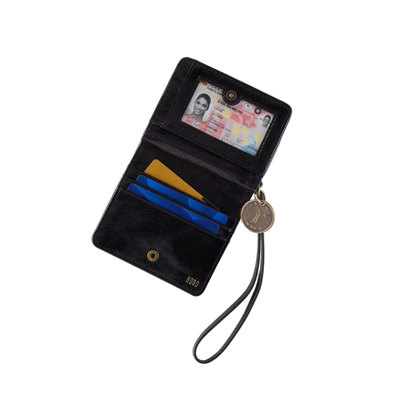hobo coin wristlet wallet women's | black