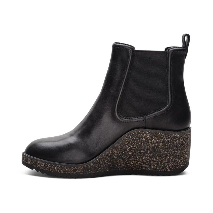 aetrex dawn wedge boot women's | black