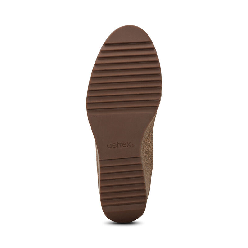aetrex dawn wedge boot women's | tan
