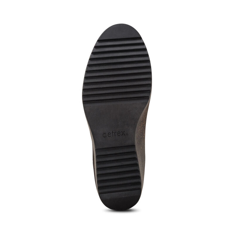 aetrex dawn wedge boot women's | dk brown