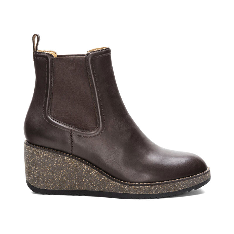 aetrex dawn wedge boot women's | dk brown