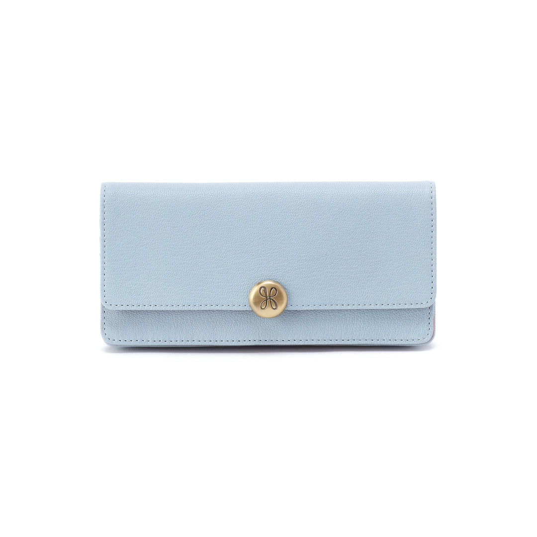 hobo hutton large wallet women's | dusted sky