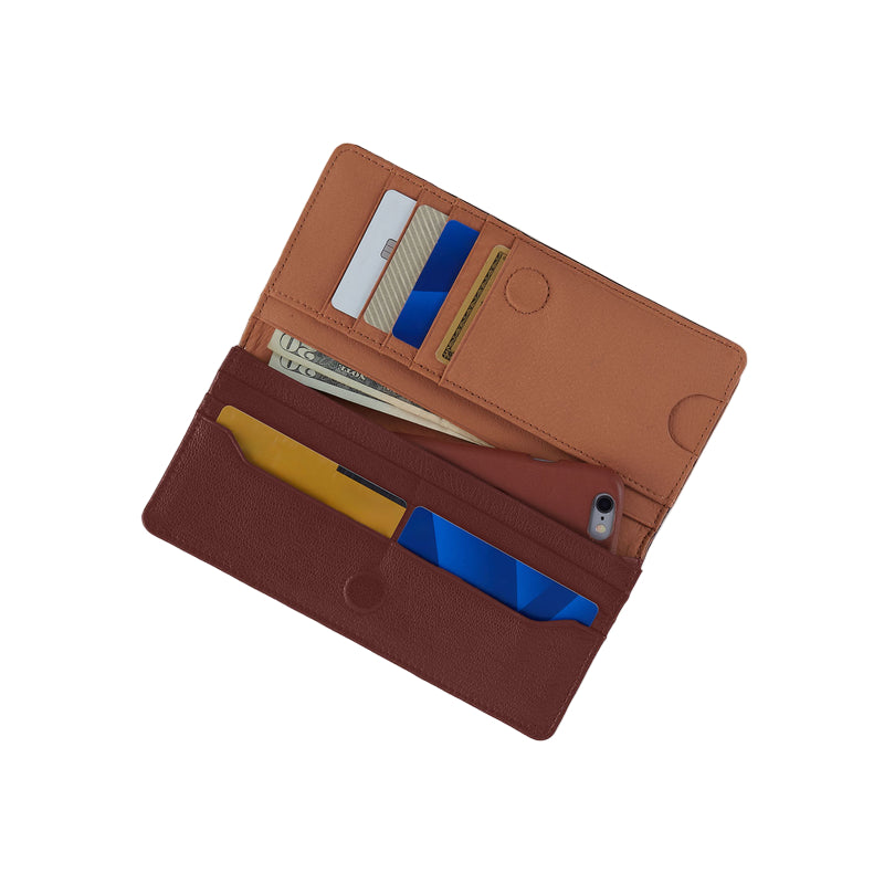 hobo hutton large wallet women's | brown bear