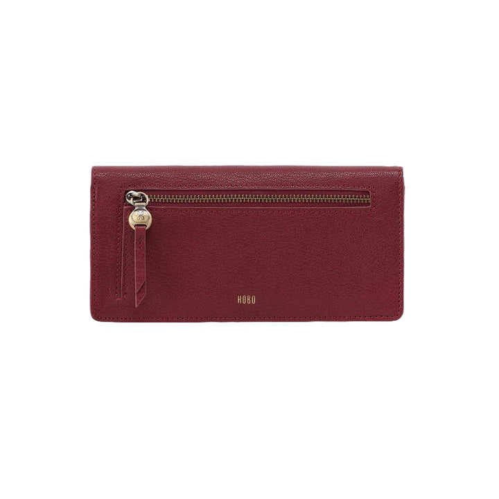hobo hutton large wallet women's | red dahlia