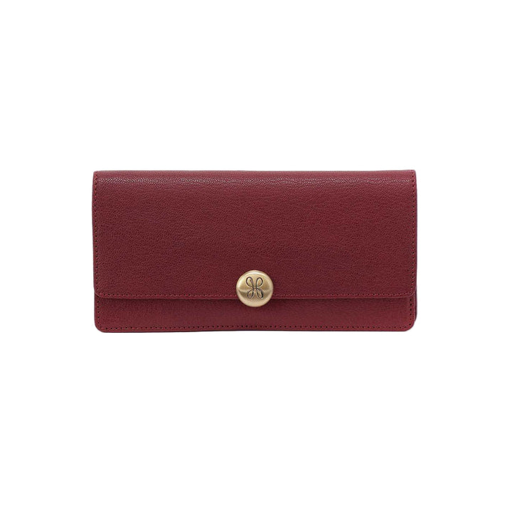 hobo hutton large wallet women's | red dahlia