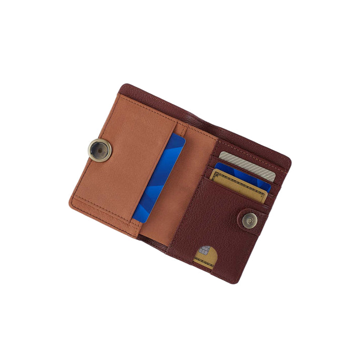 hobo hutton small wallet women's | brown bear