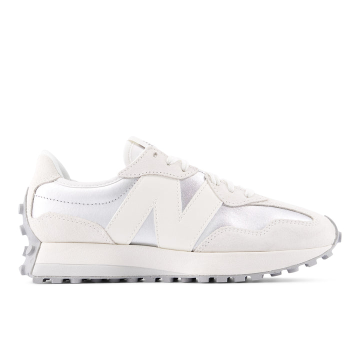 new balance 327 women's | silver metallic/sea salt