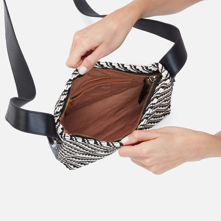 hobo blaze bucket crossbody bag women's | black/white