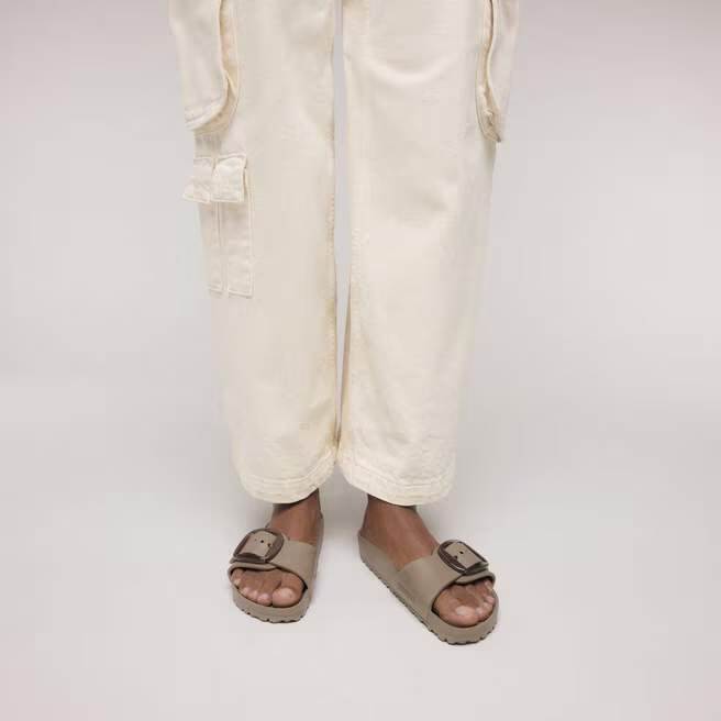 birkenstock madrid big buckle women's | gray taupe