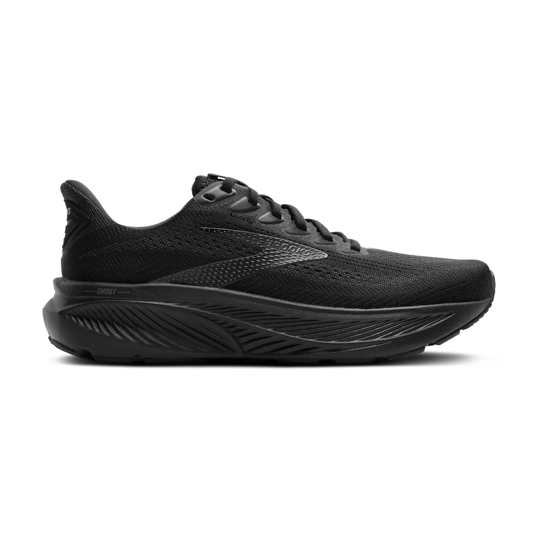 brooks ghost 17 extra wide men's | black/black/ebony