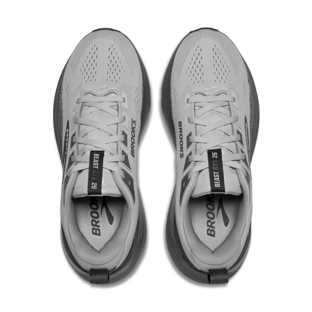 brooks beast gts 26 extra wide men's | gray gray blackened pearl