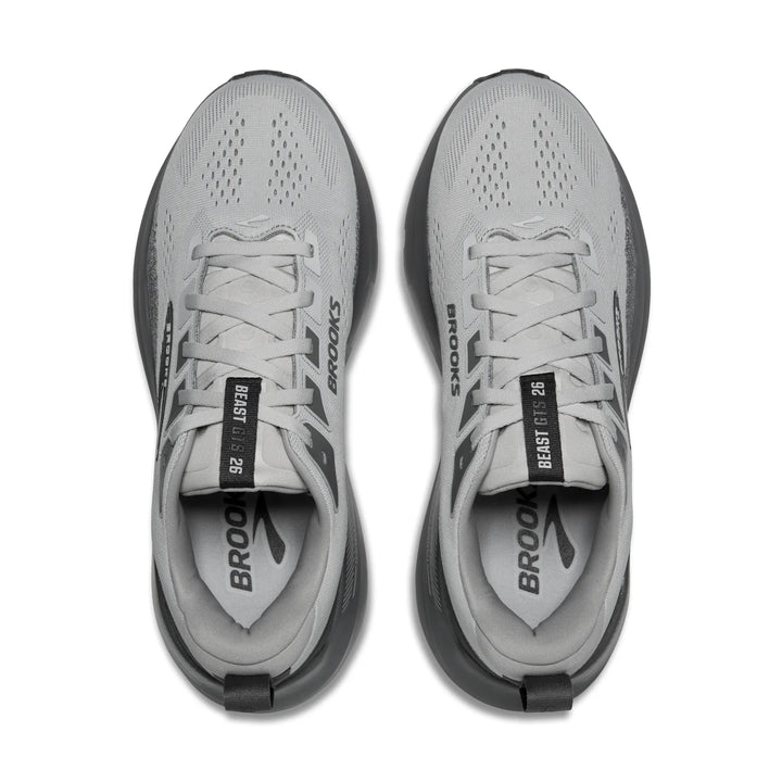 brooks beast gts 26 extra wide men's | gray gray blackened pearl