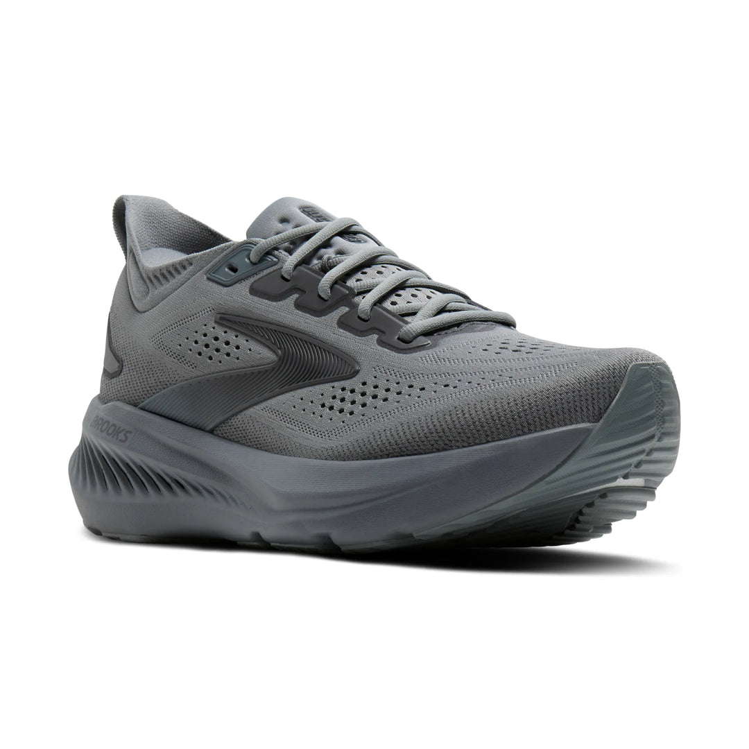 brooks glycerin gts 23 extra wide men's | grey blackened pearl black