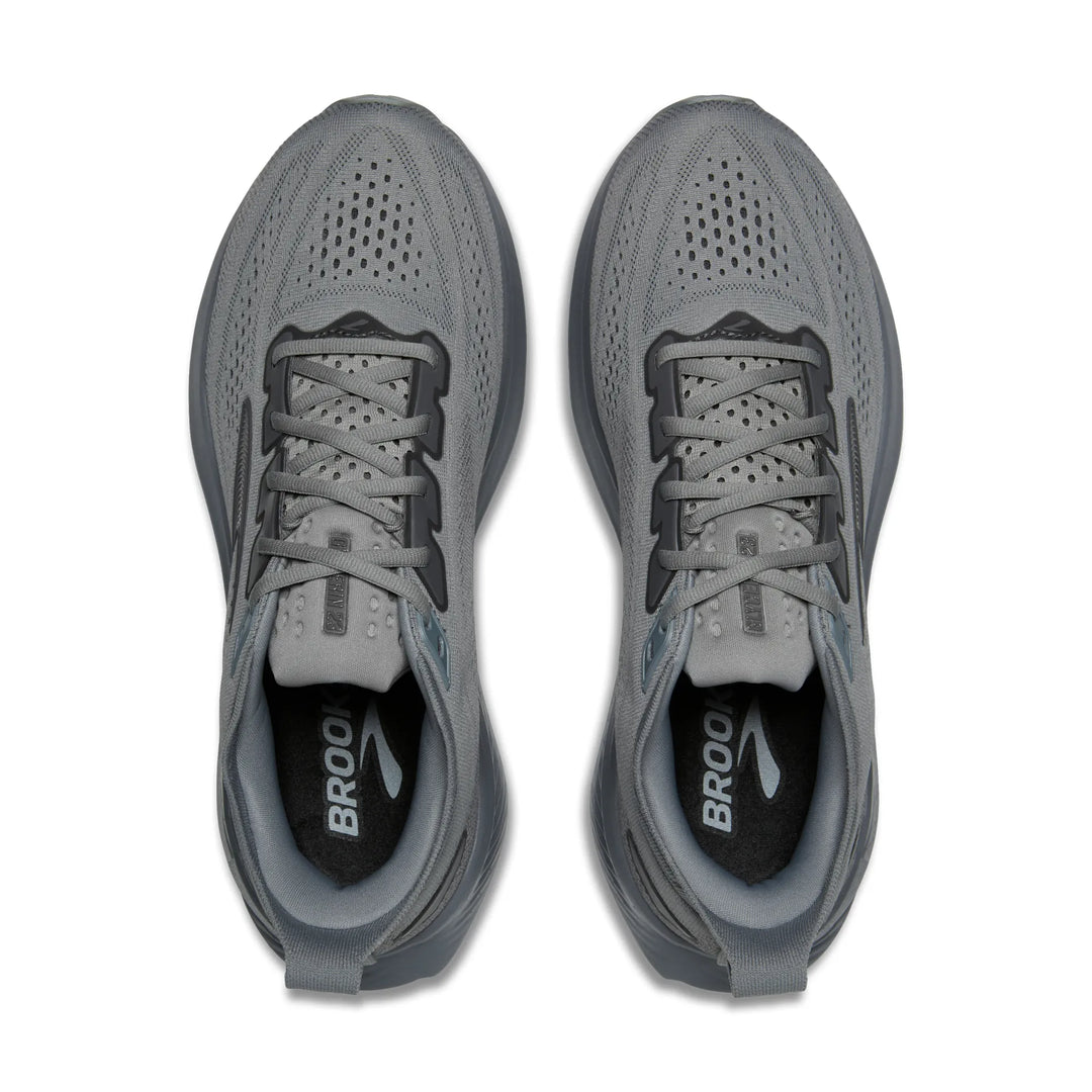 brooks glycerin gts 23 extra wide men's | grey blackened pearl black