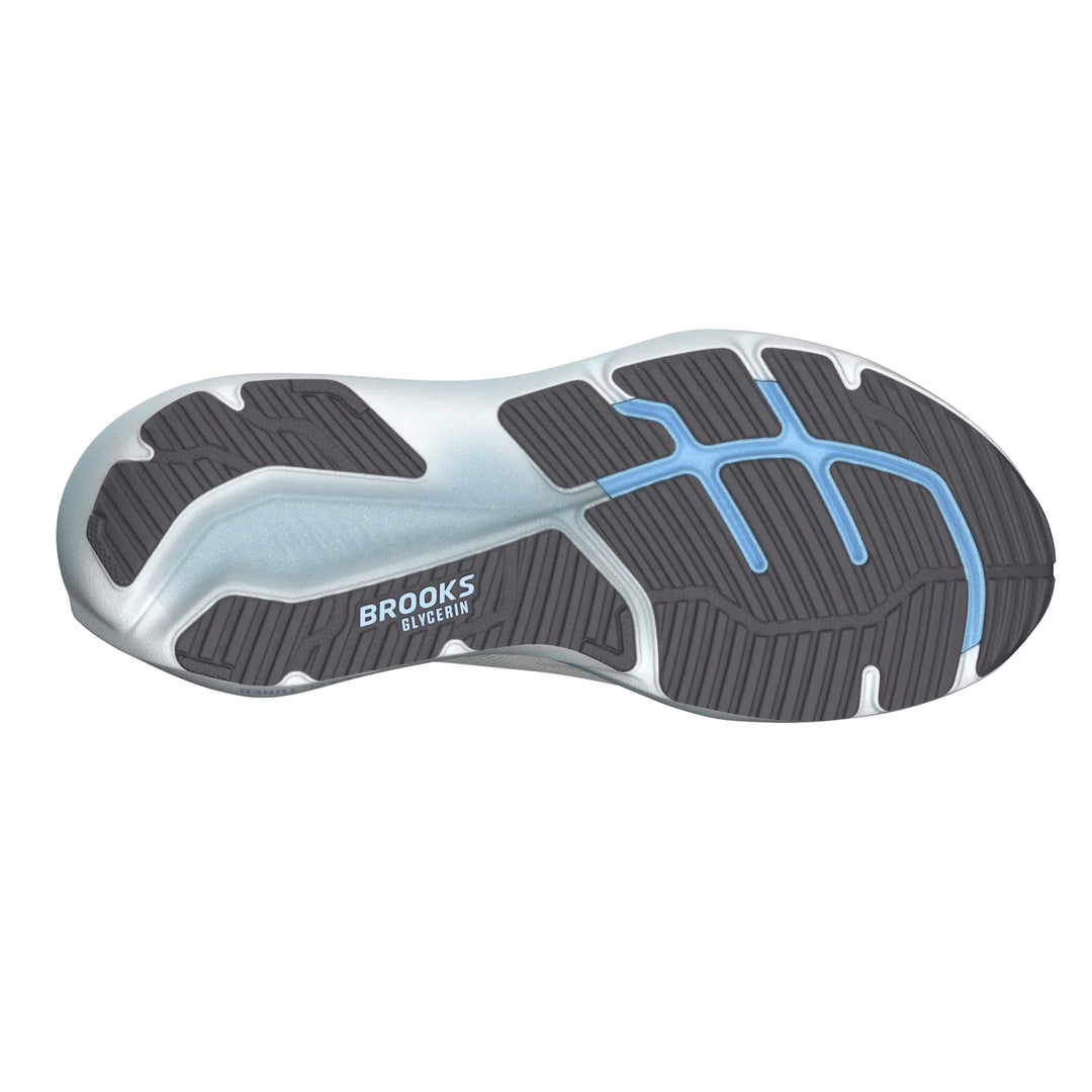 brooks glycerin 23 men's | white rain baltic sea