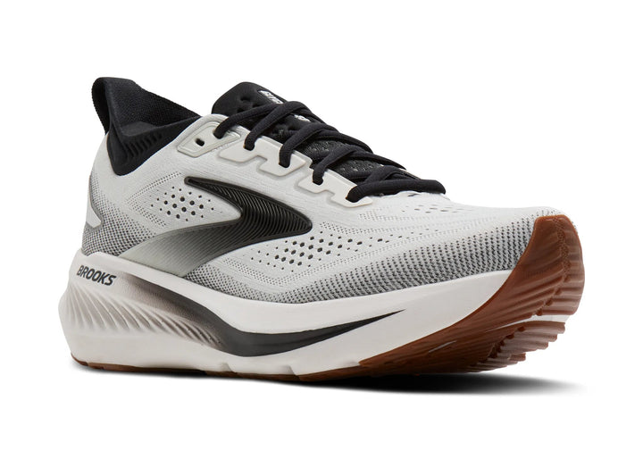 brooks glycerin 23 men's | white black gum