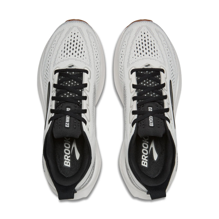 brooks glycerin 23 men's | white black gum