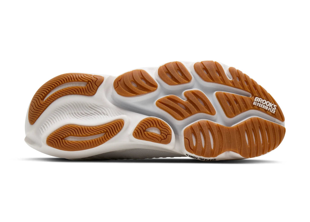 brooks glycerin flex men's | white black gum